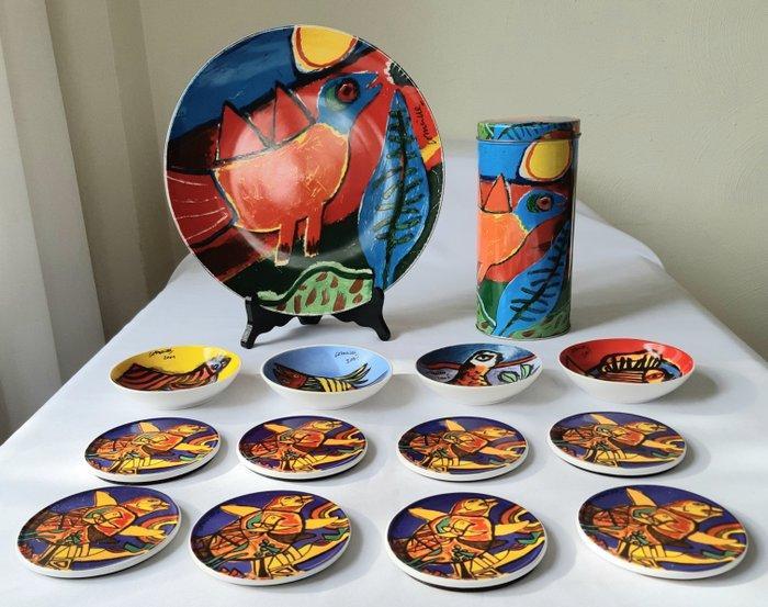 14 Delen - Corneille - Schotel - Beschilderd Porselein -, Antiek en Kunst, Antiek | Glas en Kristal