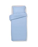 HEMA Dekbedovertrek 140x200/220cm flanel strepen lichtblauw, Verzenden, Nieuw
