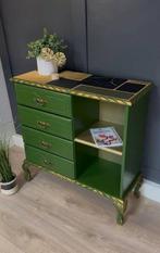 Ladekast - Beuken, Canvas - Groene ladekast