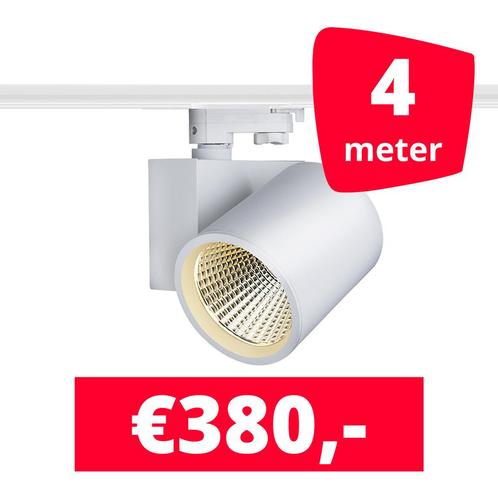 *TIP* LED Railverlichting Stella White 4 spots + 4M rails, Zakelijke goederen, Kantoor en Winkelinrichting | Winkel en Inventaris