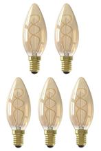 5 stuks Calex LED kaarslamp E14 2.5W 136lm 2100K goud Dim..., Ophalen of Verzenden, Nieuw
