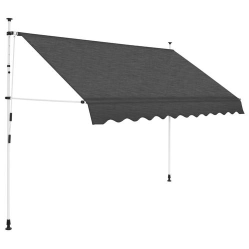 vidaXL Luifel handmatig uittrekbaar 300 cm antraciet, Tuin en Terras, Zonneschermen, Nieuw, Verzenden