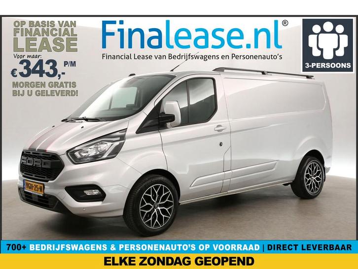 Ford Transit Custom 300 2.0 TDCI L2H1 Striping Airco Carplay, Auto's, Bestelauto's, Lease, Handgeschakeld, Diesel, ABS, Boordcomputer