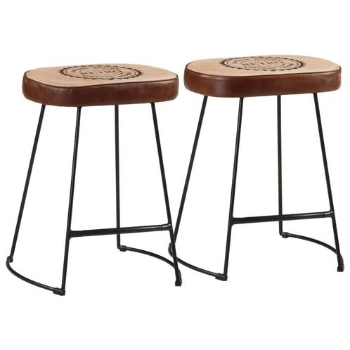 vidaXL Barkrukken 2 st 40x29,5x53 cm donkerbruin, Huis en Inrichting, Barkrukken, Nieuw, Verzenden