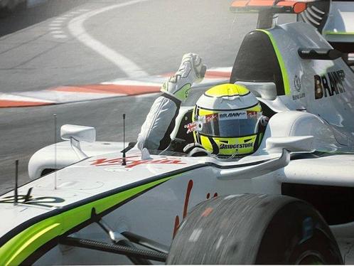 Brawn F1 - Jenson Button - 2009 - Print, Verzamelen, Automerken, Motoren en Formule 1