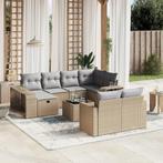 vidaXL 11-delige Tuinset met kussens poly rattan beige, Tuin en Terras, Meer dan 8 zitplaatsen, Nieuw, Tuinset, Verzenden