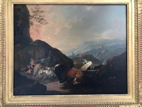 Johann Heinrich Roos (1631-1685) - Italian Landscape with, Antiek en Kunst, Kunst | Schilderijen | Klassiek