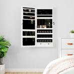 vidaXL Sieradenkast met spiegel en LED wandgemonteerd wit, Huis en Inrichting, Woonaccessoires | Spiegels, Verzenden, Nieuw