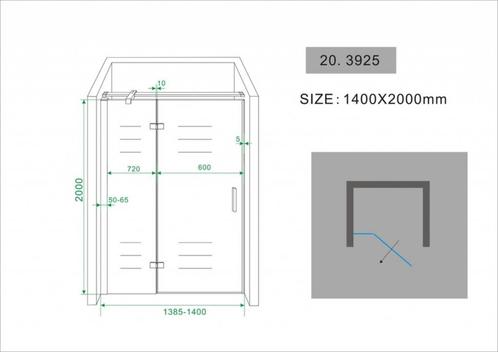 Nis Swingdeur 140X200Cm Vast Paneel 8Mm Nano Coating, Doe-het-zelf en Verbouw, Sanitair, Ophalen of Verzenden