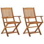 vidaXL Tuinstoelen inklapbaar 2 st massief acaciahout, Verzenden, Nieuw, Hout