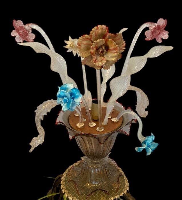 Lamp - Murano-glas met geblazen bloemen, 52 x 40, verlicht, Antiek en Kunst, Curiosa en Brocante