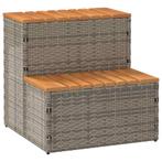 vidaXL Hottub-opstap 50x50x50,5cm poly rattan&massief, Verzenden, Nieuw