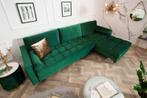 Hoekbank Cozy Velvet II Smaragdgroen 260cm Fluweel (Links +