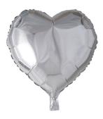 Folieballon hartvorm zilver, Verzenden, Nieuw, Versiering, Valentijn of Romantisch