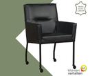 Leren eetkamerstoel Lucky - Granada Black (zwart), Bohemian, Industrieel, Modern, Scandinavisch, Zwart, Nieuw, Leer