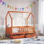 vidaXL Kinderbedframe met lades 80x160 cm massief grenenhout, Verzenden, Nieuw, Bruin, Hout