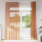 vidaXL Voile gordijnen met roedezakken 2 st terracotta, Huis en Inrichting, Verzenden, Nieuw, Bruin