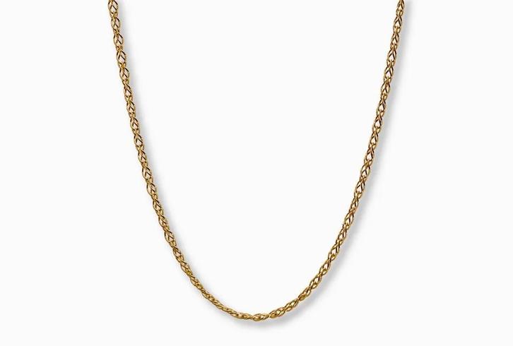 Gouden Spiga Vlechtpatroon ketting 14K, Sieraden, Tassen en Uiterlijk, Kettingen, Goud, Nieuw, Goud, Verzenden