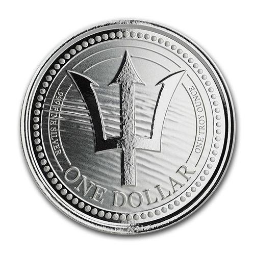 Barbados Trident 1 oz 2020 (30.000 oplage), Postzegels en Munten, Munten | Amerika, Midden-Amerika, Losse munt, Zilver, Verzenden
