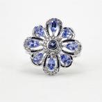 Zonder minimumprijs - Ring Verguld Tanzaniet - Topaas - 18K, Sieraden, Tassen en Uiterlijk, Ringen, Nieuw