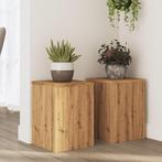 vidaXL Plantenstandaards 2 st 25x25x35 cm hout artisanaal, Verzenden, Nieuw