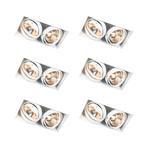Set van 6 Inbouwspot wit GU10 AR111 trimless 2-lichts -, Nieuw, Overige materialen
