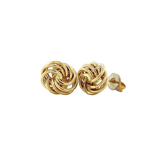 Gouden knoop oorstekers 14 krt, Sieraden, Tassen en Uiterlijk, Oorbellen, Goud, Zo goed als nieuw, Goud, Verzenden