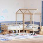 vidaXL Kinderbed met huisje en bankje massief grenenhout, Huis en Inrichting, Slaapkamer | Bedden, Eenpersoons, Bruin, Verzenden