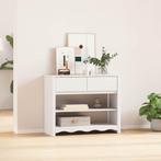 vidaXL Wandtafel Drammen Wit 89,5 x 37 x 73 cm Massief, Huis en Inrichting, Verzenden, Nieuw, Grenenhout
