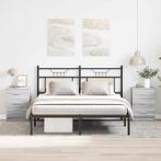 vidaXL Nachtkastjes 2 st 38x35x56 cm bewerkt hout grijs, Huis en Inrichting, Minder dan 45 cm, Verzenden, Nieuw, 55 tot 70 cm