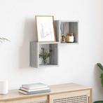 vidaXL Wandplanken met opslag 2 pcs Grijs 26 x 15 x 26 cm, Huis en Inrichting, Woonaccessoires | Wandplanken en Boekenplanken