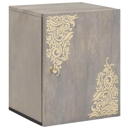 vidaXL Badkamer wandkast Grijs 38 x 33 x 48 cm Massief, Huis en Inrichting, Tafels | Kaptafels, Nieuw, Verzenden