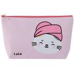 Toilettas Makeup Tas Lola de Kat Groot PVC - Roze - 18x32x7c, Nieuw, Ophalen of Verzenden