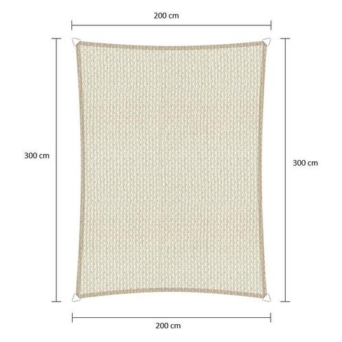 Rechthoek schaduwdoek - Ivoor - Waterdoorlatend - 2,0 x 3,0, Tuin en Terras, Schaduwdoeken, Ophalen of Verzenden