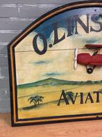O. Linstrom Aviation - Reclamebord - 3D - Hout, Antiek en Kunst