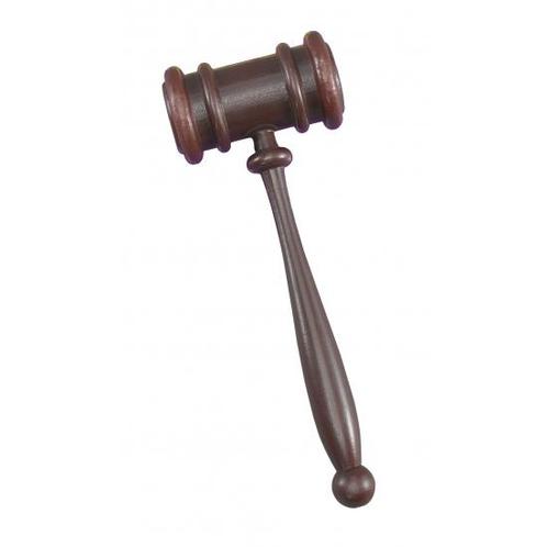 Rechter/Veiling/Voorzitters hamer bruin plastic 28 cm - Ve.., Hobby en Vrije tijd, Feestartikelen, Verzenden