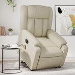 vidaXL Sta-op-massagestoel elektrisch kunstleer crèmekleurig, Huis en Inrichting, Fauteuils, Verzenden, Nieuw