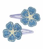 Haarspeld Klikklak Haarklem Haarclip Bloem Jeans Blauw, Nieuw