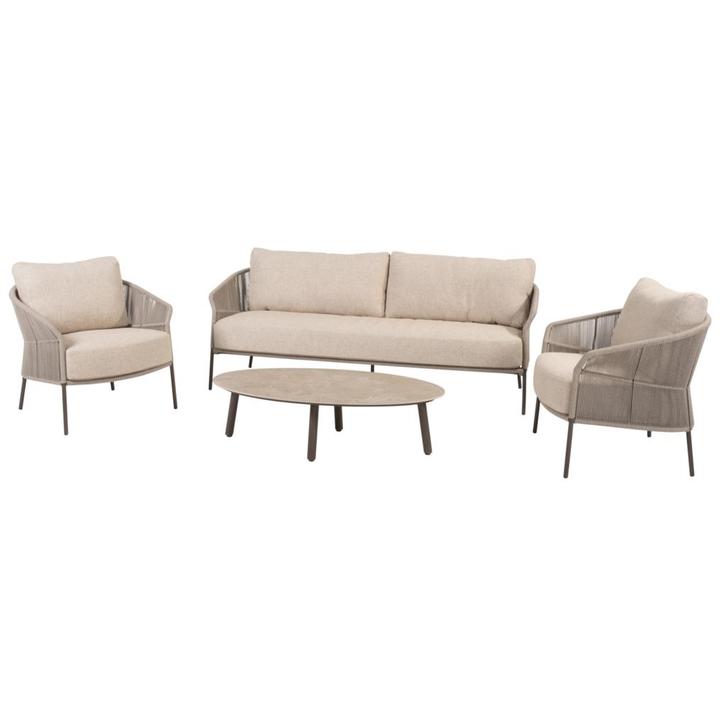 Salute Florence stoel bank loungeset 4 delig keramiek terre, Tuin en Terras, Tuinsets en Loungesets, Nieuw, Ophalen of Verzenden