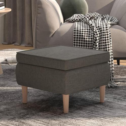 vidaXL Kruk met houten poten stof donkergrijs, Huis en Inrichting, Stoelen, Grijs, Nieuw, Verzenden