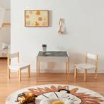 Kindertafel met 2 kinderstoelen Smedjebacken naturel wit en, Verzenden, Nieuw