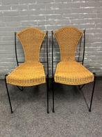 Stoel - Metaal / Rotan - Twee stoelen