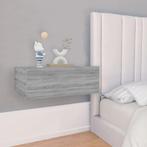 vidaXL Nachtkastje zwevend 40x30x15 cm bewerkt hout grijs, Minder dan 45 cm, Verzenden, Nieuw, Minder dan 55 cm