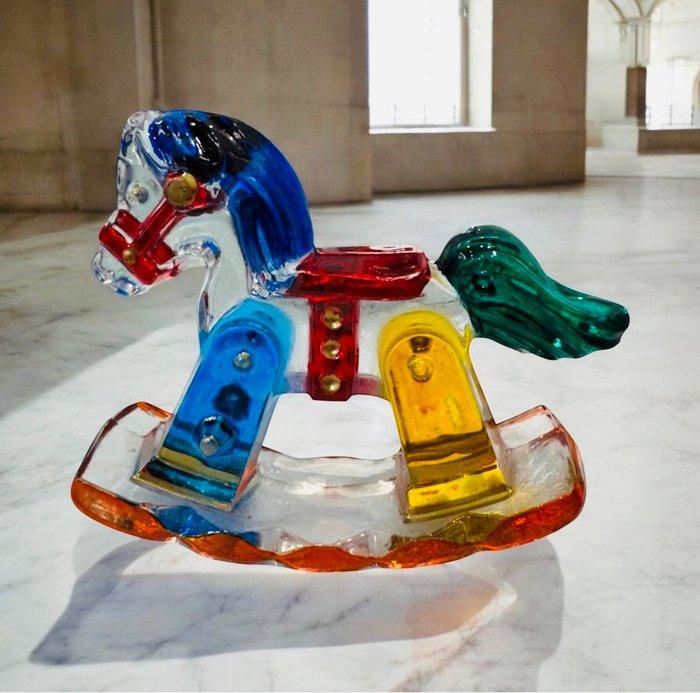 Vetreria Zecchin - sculptuur, Cavallo a dondolo - 8 cm -, Antiek en Kunst, Antiek | Glas en Kristal