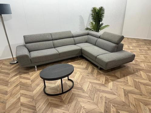 Licht Grijze Design Hoekbank ~ Verstelbare Hoofdsteunen, Huis en Inrichting, Banken | Bankstellen, Ophalen of Verzenden