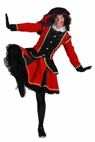 Zwarte Piet Dame Madrid Rood Zwart - M, Diversen, Sinterklaas, Verzenden