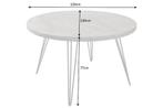 Ronde eettafel SCORPION 120cm grijs massief mangohout zwarte, Ophalen of Verzenden, Nieuw