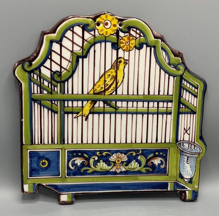 Tichelaar - Plaquette Vogelkooi - Tichelaar - Plaquette -, Antiek en Kunst, Antiek | Glas en Kristal