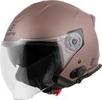 Bogotto H586 BT Solid Mat Bruin Bluetooth Jethelm, Motoren, Jethelm, XXL, Nieuw met kaartje, Overige merken