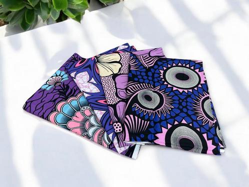 4 Fat quarters - Paars Quiltstoffen / Patchwork stoffen - Af, Hobby en Vrije tijd, Stoffen en Lappen, Nieuw, Ophalen of Verzenden